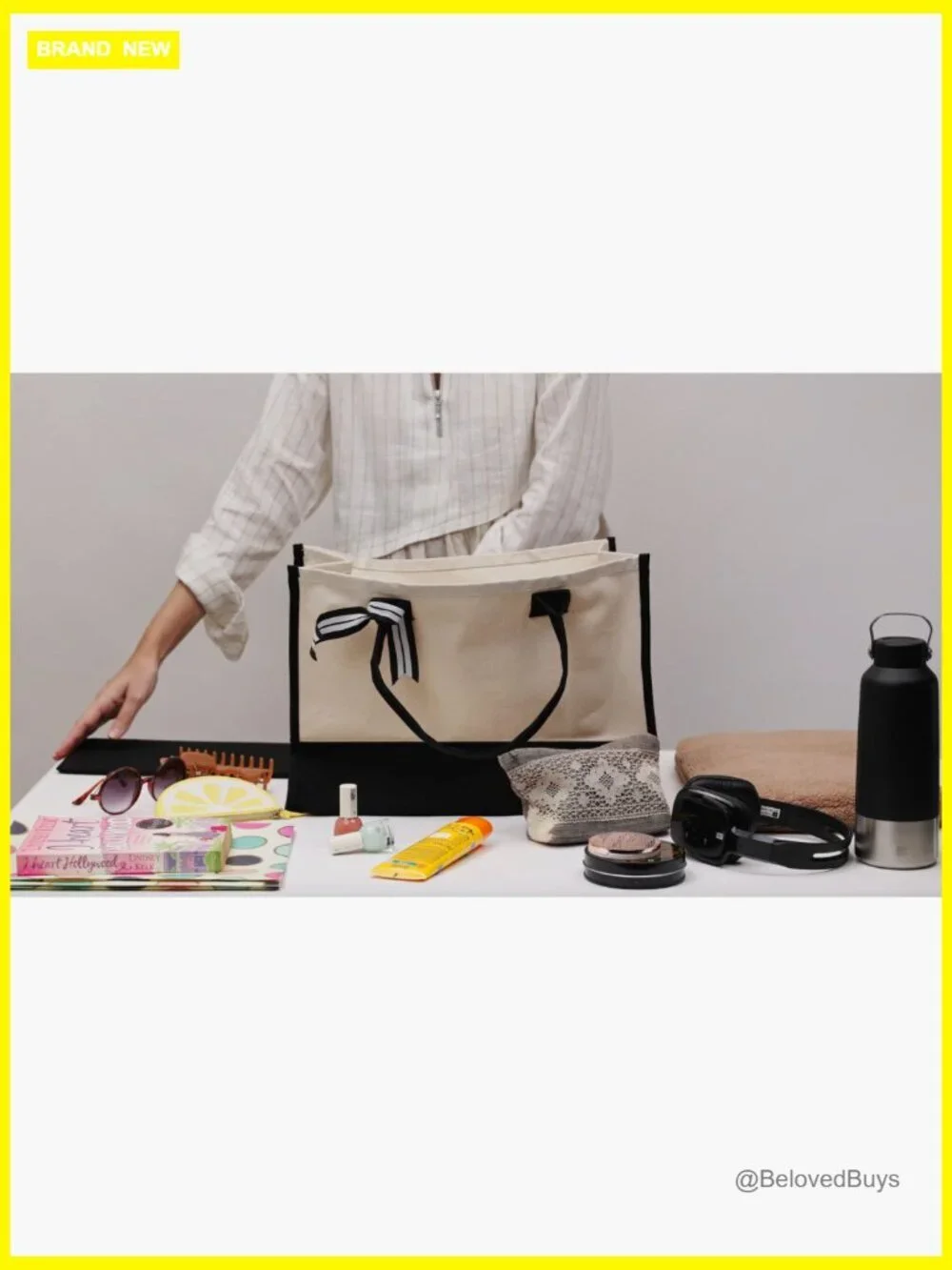 Personalized Initial Tote Bag, Large Canvas Utility Reusable Shopping Travel